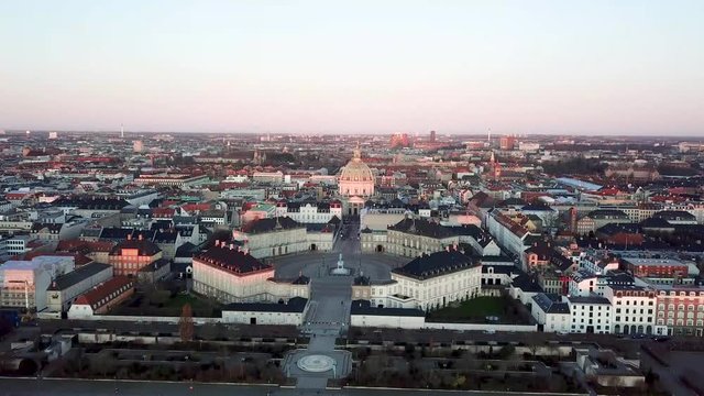 Amalienborg Palace and Marble Church in Copenhagen, Denmark