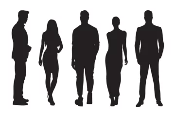 Fotobehang Business people silhouettes, group of standing business men and women © michalsanca
