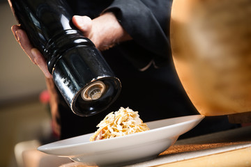 Restaurant. Käse. Spagetti. 