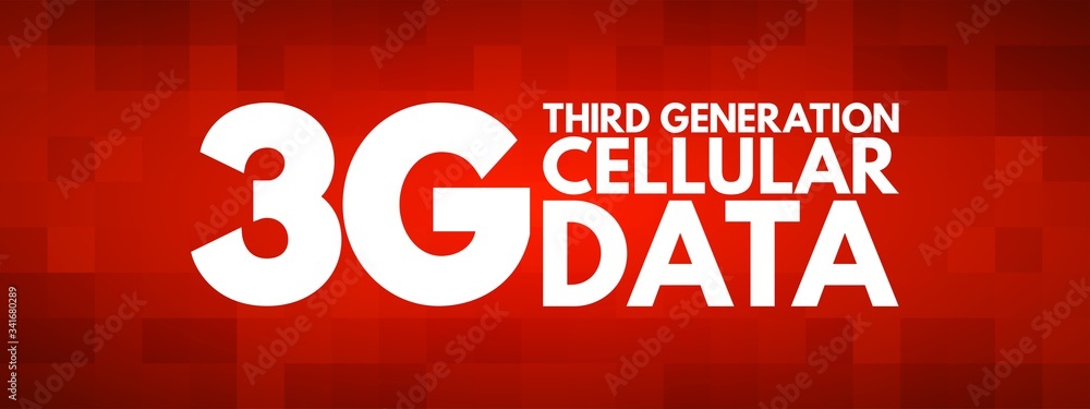 Poster 3G Third Generation cellular data text. technology concept background