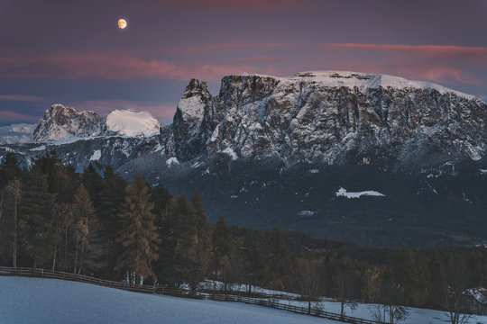 Dolomites - November moon