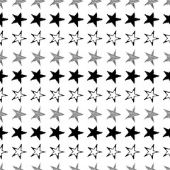 Seamless doodle hand drawn stars