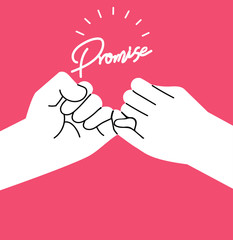 hands making  promise vector sign concept