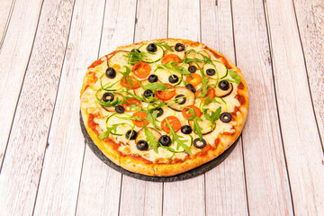 Freshly baked pizza