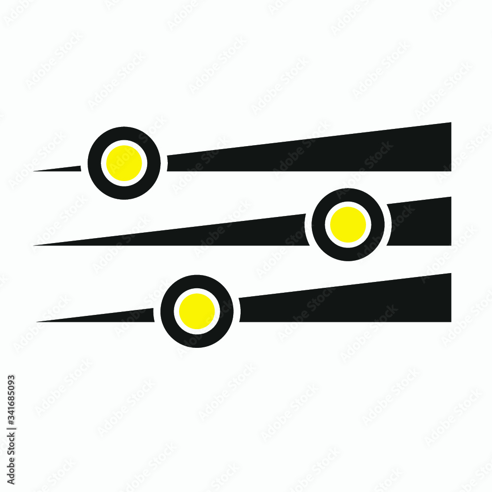 Poster equalizer sound music icon. editable line vector. linear symbol control panel volume level. adjustme