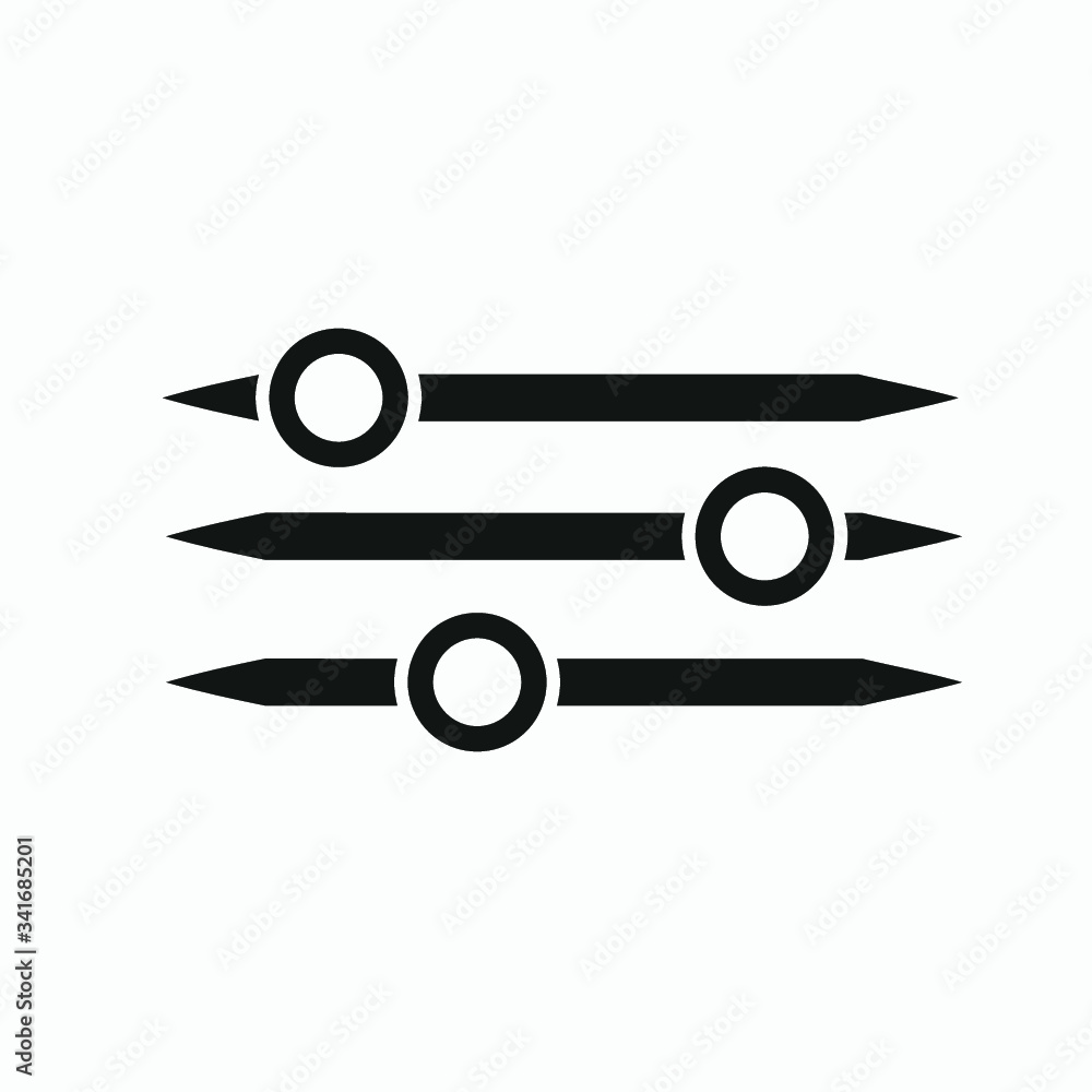 Poster equalizer sound music icon. editable line vector. linear symbol control panel volume level. adjustme