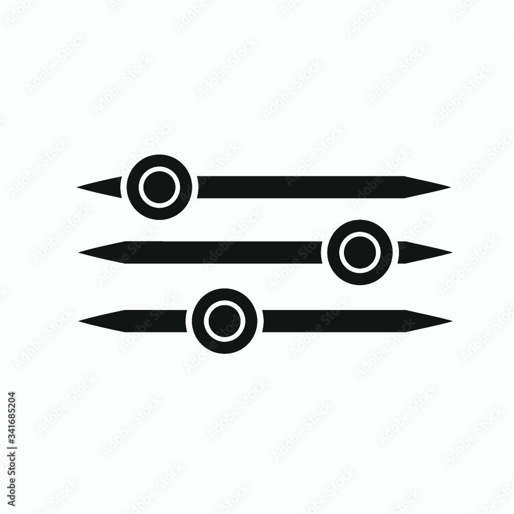 Poster equalizer sound music icon. editable line vector. linear symbol control panel volume level. adjustme