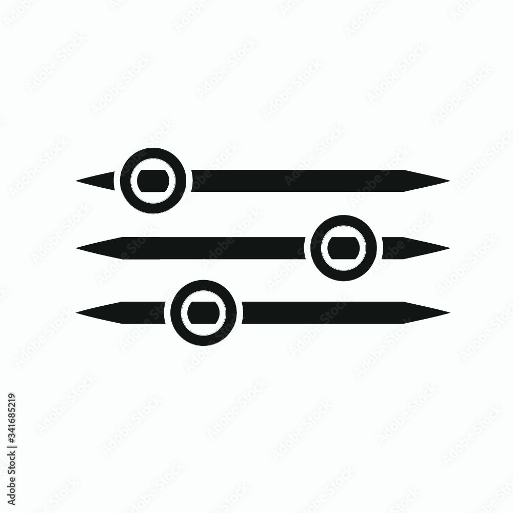 Poster equalizer sound music icon. editable line vector. linear symbol control panel volume level. adjustme