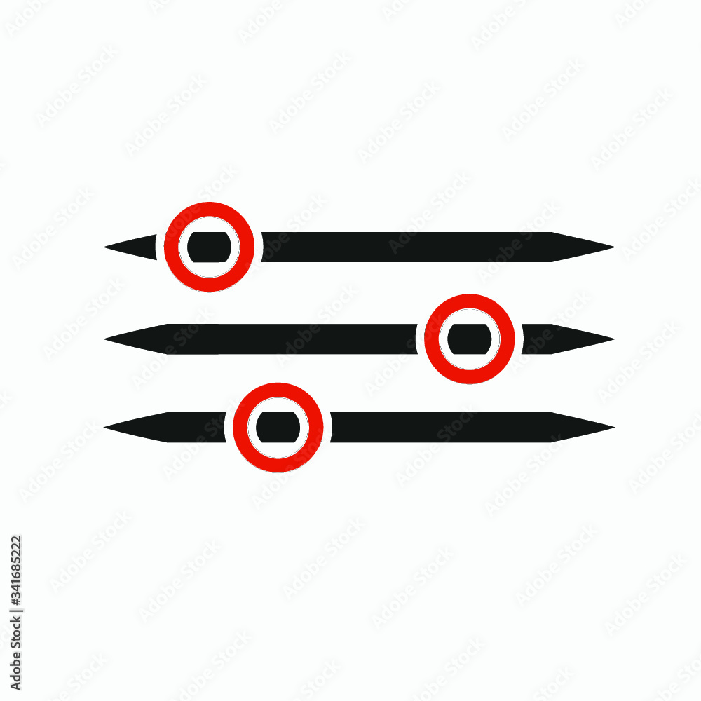 Poster equalizer sound music icon. editable line vector. linear symbol control panel volume level. adjustme