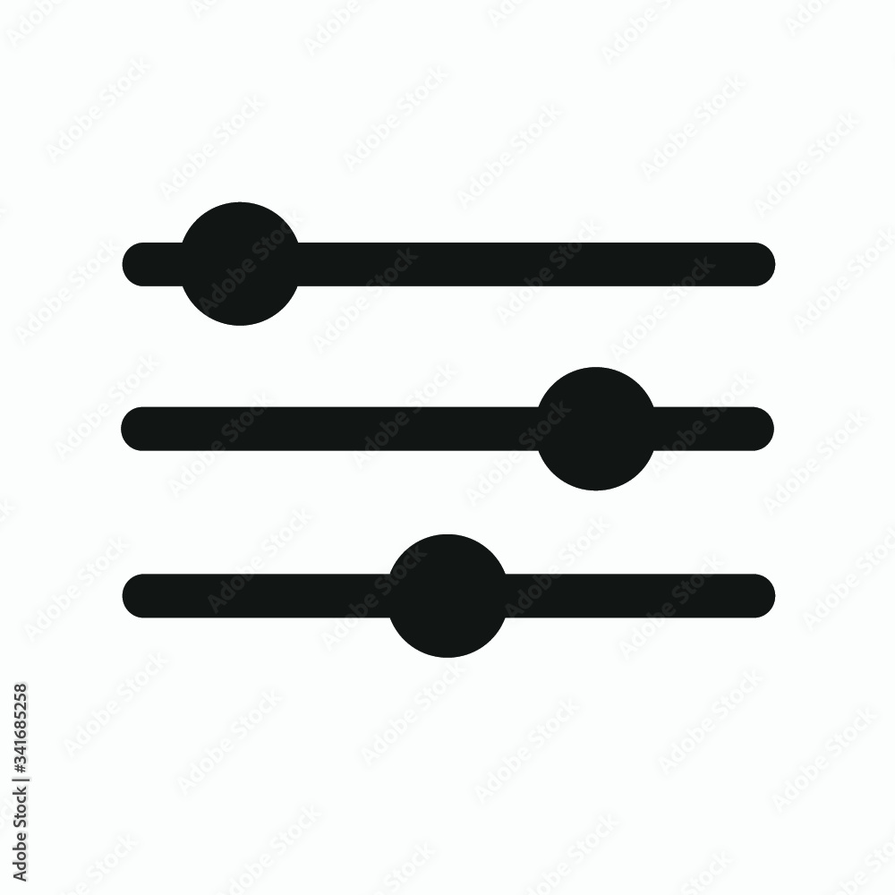 Poster equalizer sound music icon. editable line vector. linear symbol control panel volume level. adjustme