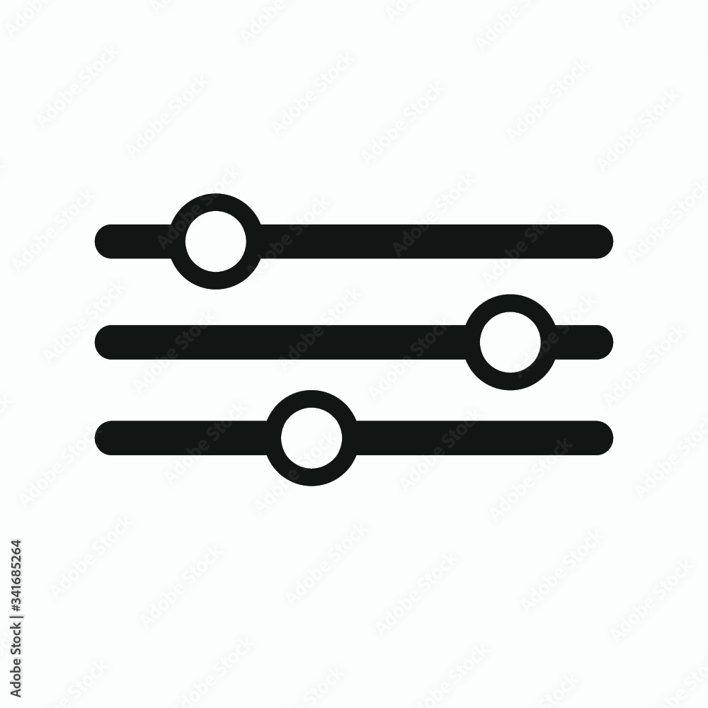 Poster equalizer sound music icon. editable line vector. linear symbol control panel volume level. adjustme