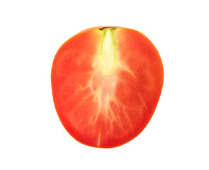 sliced tomato isolated on white background