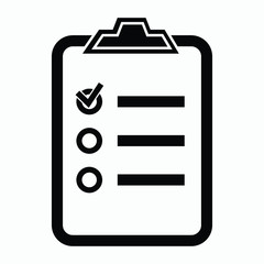 Checklist icon. One of set web icons. Icon clipboard checklist or document with checkmark with text in flat style..

D