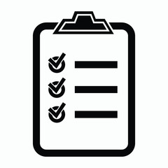 Checklist icon. One of set web icons. Icon clipboard checklist or document with checkmark with text in flat style..

D