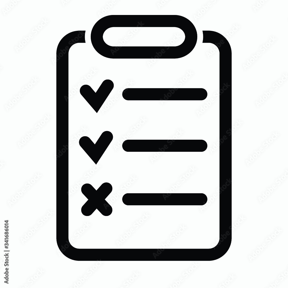 Poster checklist icon. one of set web icons. icon clipboard checklist or document with checkmark with text 