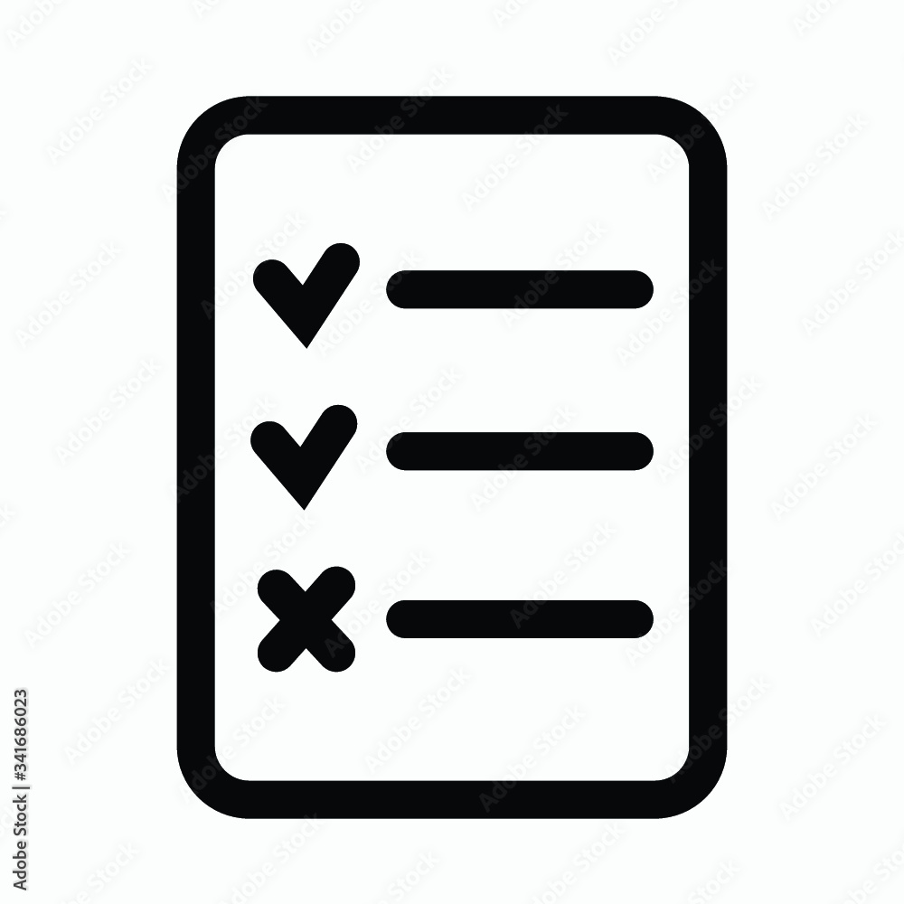 Poster checklist icon. one of set web icons. icon clipboard checklist or document with checkmark with text 