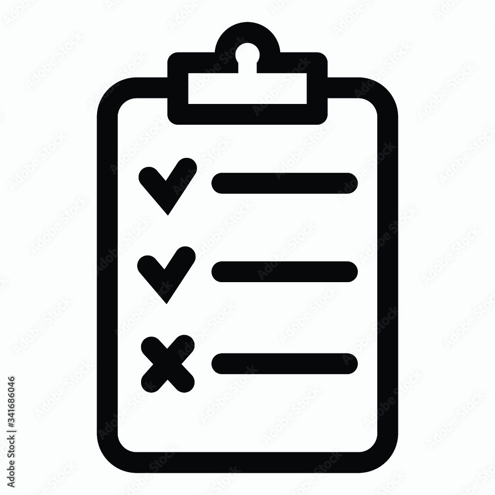 Poster checklist icon. one of set web icons. icon clipboard checklist or document with checkmark with text 