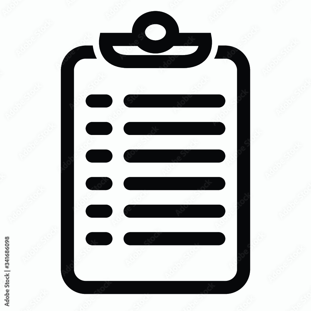 Poster checklist icon. one of set web icons. icon clipboard checklist or document with checkmark with text 