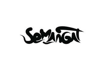 Semangat lettering text. Modern calligraphy style vector illustration.