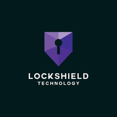 Shield Lock Logo Design Vector. security safe Symbol and App emblem icon for company.