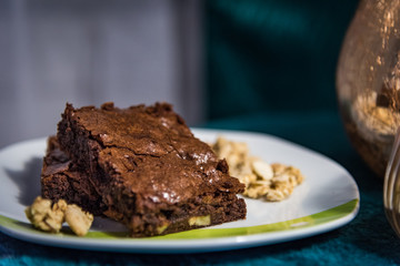 Brownie caramelized pecans, with a little muesli ! 