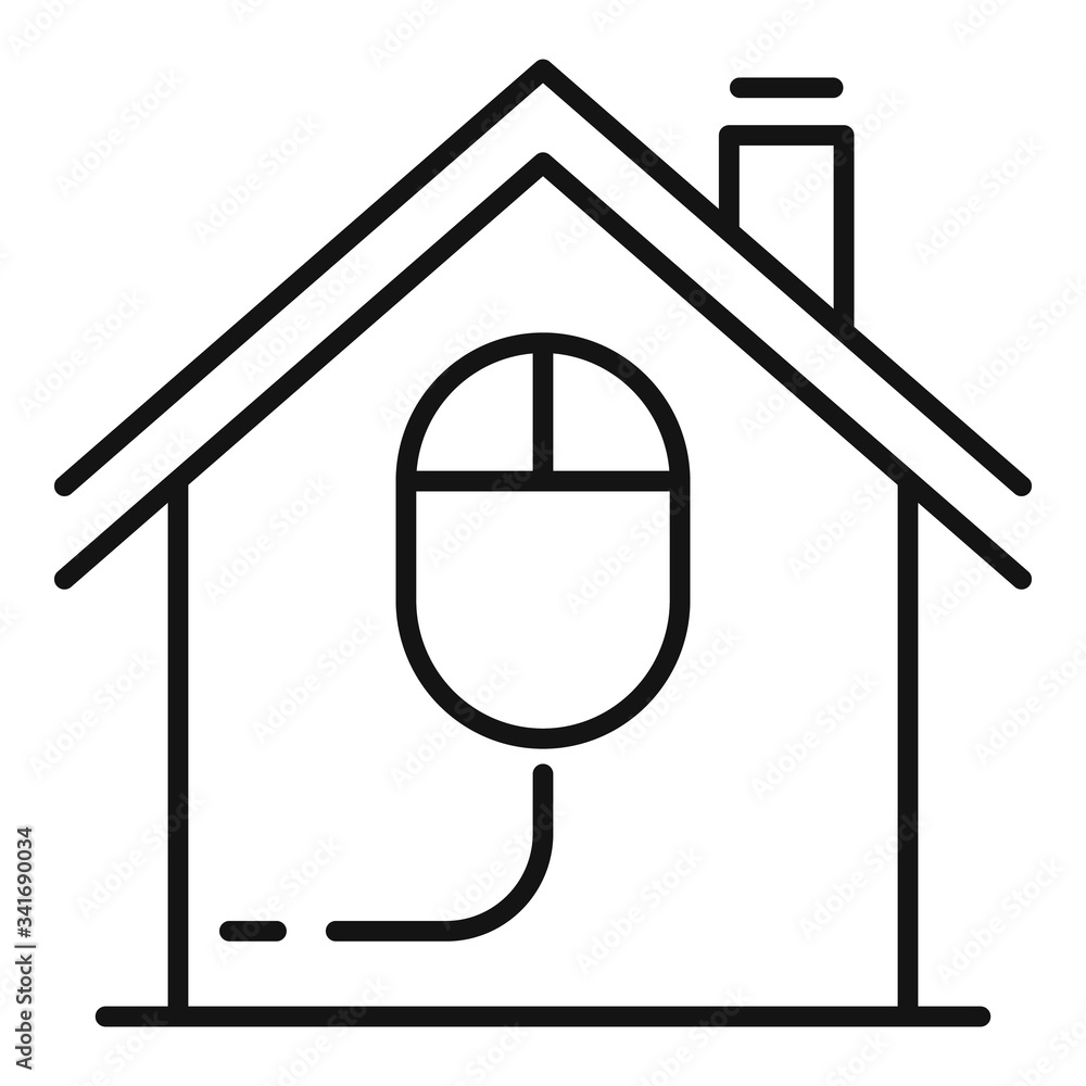 Poster smart house mouse control icon. outline smart house mouse control vector icon for web design isolate