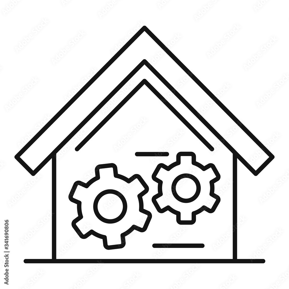 Poster update smart house icon. outline update smart house vector icon for web design isolated on white bac