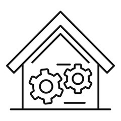 Update smart house icon. Outline update smart house vector icon for web design isolated on white background
