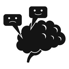 Brain bipolar disorder icon. Simple illustration of brain bipolar disorder vector icon for web design isolated on white background