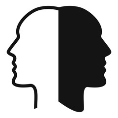 Split bipolar disorder icon. Simple illustration of split bipolar disorder vector icon for web design isolated on white background