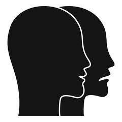 Naklejka na ściany i meble Bipolar disorder problem icon. Simple illustration of bipolar disorder problem vector icon for web design isolated on white background