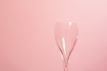 Cup on pink pastel background.