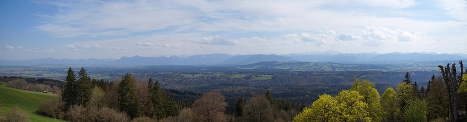 Alpenpanorama vom Hohenpeißenberg - obrazy, fototapety, plakaty