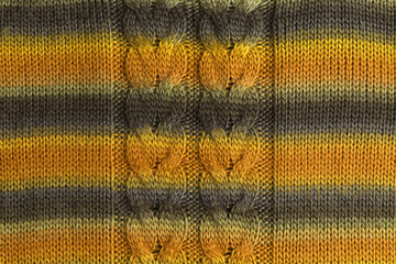 Striped colorful wool texture handmade pattern. Close up