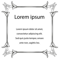 Scroll ornament engraving border floral decorative design element.