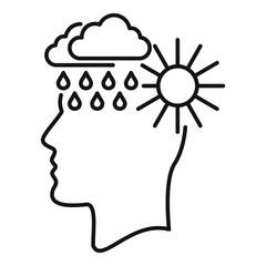Adult bipolar disorder icon. Outline adult bipolar disorder vector icon for web design isolated on white background