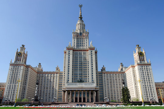 Main building of Moscow State University. Moscow, Russia.
