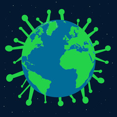 Concept illustration of a global pandemic dangerous virus