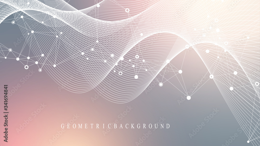 Poster big genomic data visualization. dna helix, dna strand, dna test. crispr cas9 - genetic engineering. 