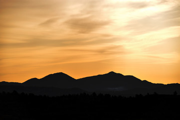 mountains at sunset