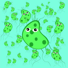Green virus illustration template background