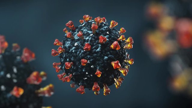 covid-19 - corona virus mikroskop 3d animation