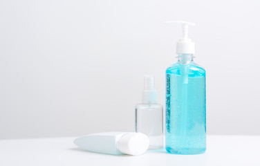 alcohol gel pump and spray bottle for washing hand