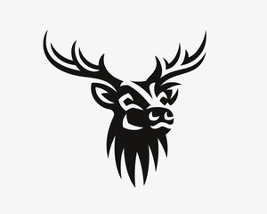 Deer modern logo. Reindeer emblem design editable for your business. Vector illustration.
