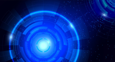 Fototapeta premium Abstract Hi-tech communication background with HUD elements circle digital futuristic blue color gradient innovation of technology concepts. vector illustration.