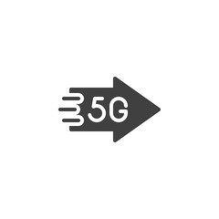 5g cellular network speed vector icon. filled flat sign for mobile concept and web design. 5G wireless network technology glyph icon. Symbol, logo illustration. Vector graphics