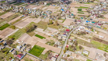 aerial view over the private houses