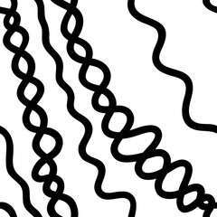 Obraz premium Black and white abstract seamless pattern with wavy lines