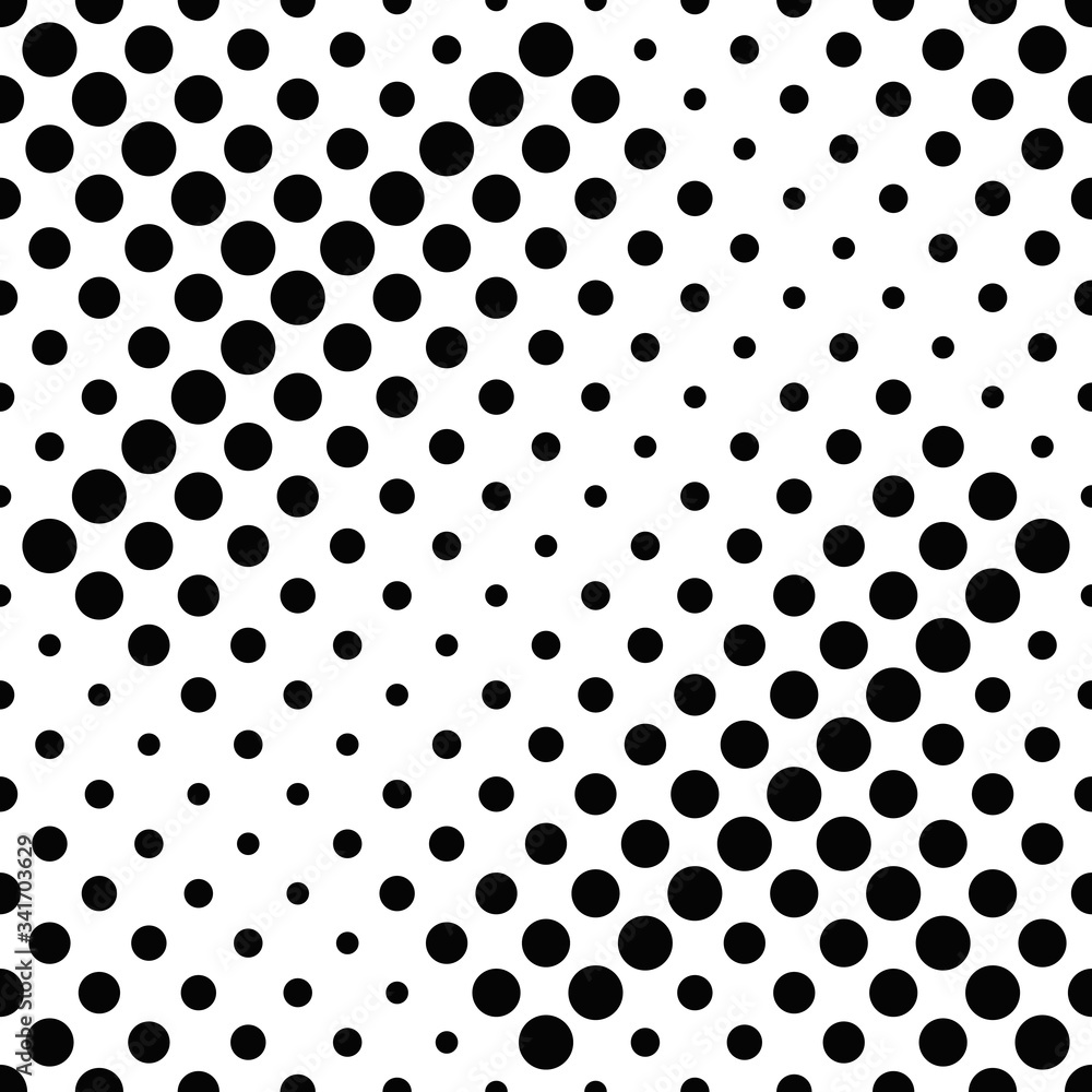 Poster seamless abstract geometrical circle pattern background - black and white vector graphic design from