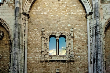 Fototapeta na wymiar Ruin of the Igreja do Carmo church in Lisbon